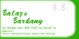 balazs barkany business card